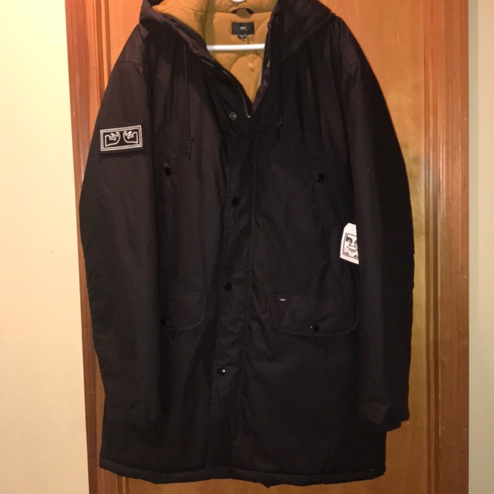 Obey Black Parka XXL